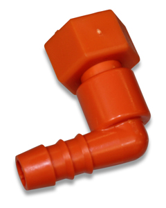 Angle hose connector with sleeve cap nut 1/2" L4313